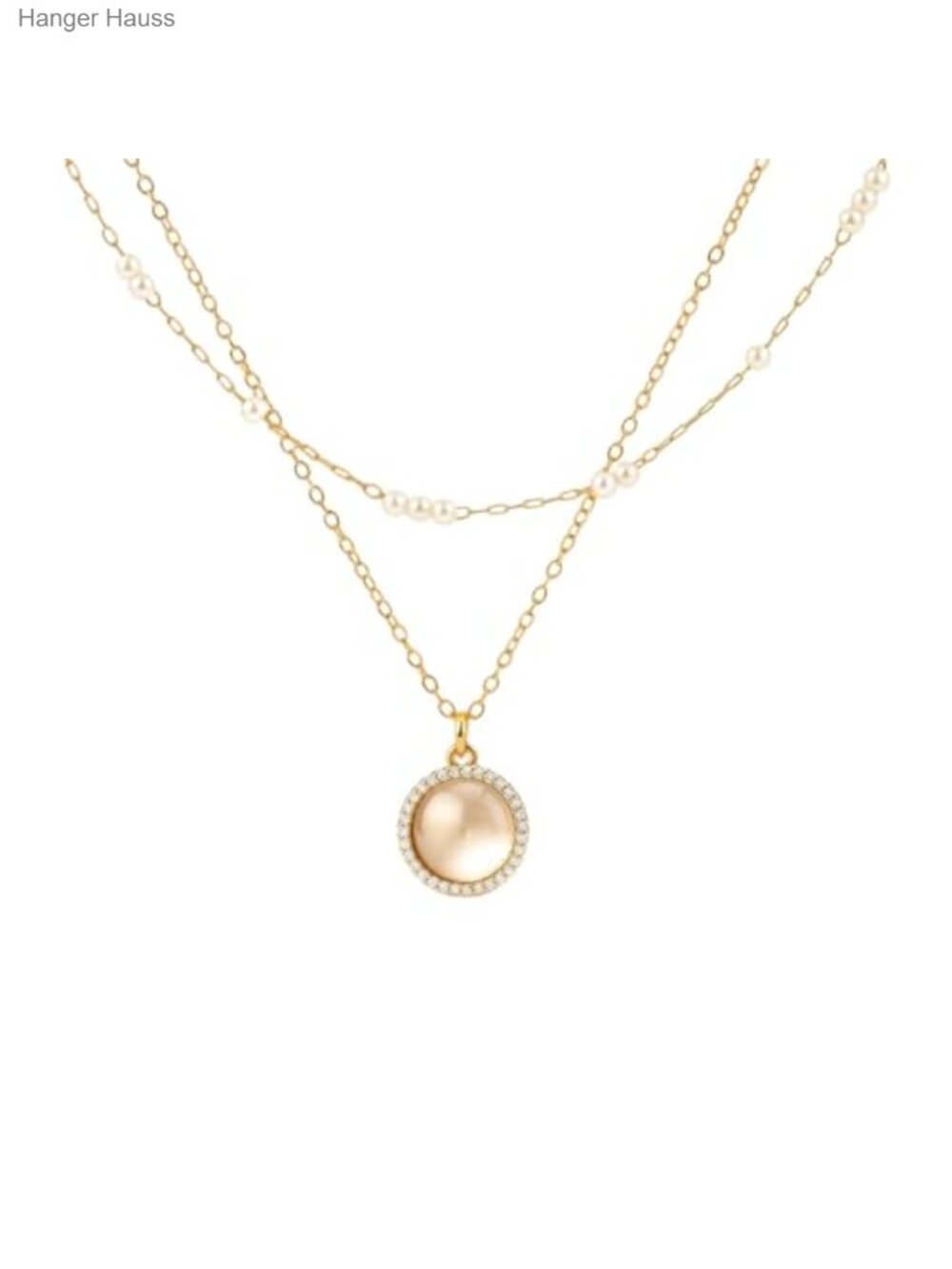 14K Gold Filled Layered Necklace for Women, Dainty Cat Eye Stone Pendant,